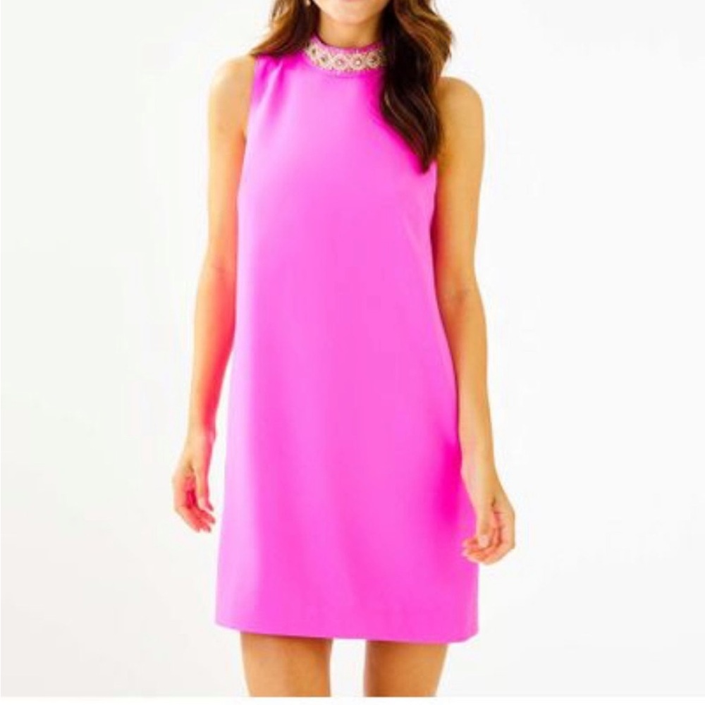 Nwt lilly Pulitzer Brandi stretch shift dress in madevilla pink